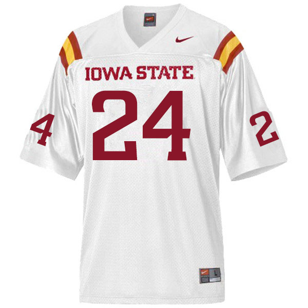 Iowa State Cyclones Men's #24 D.J. Miller Nike NCAA Authentic White College Stitched Football Jersey XM42G65YO